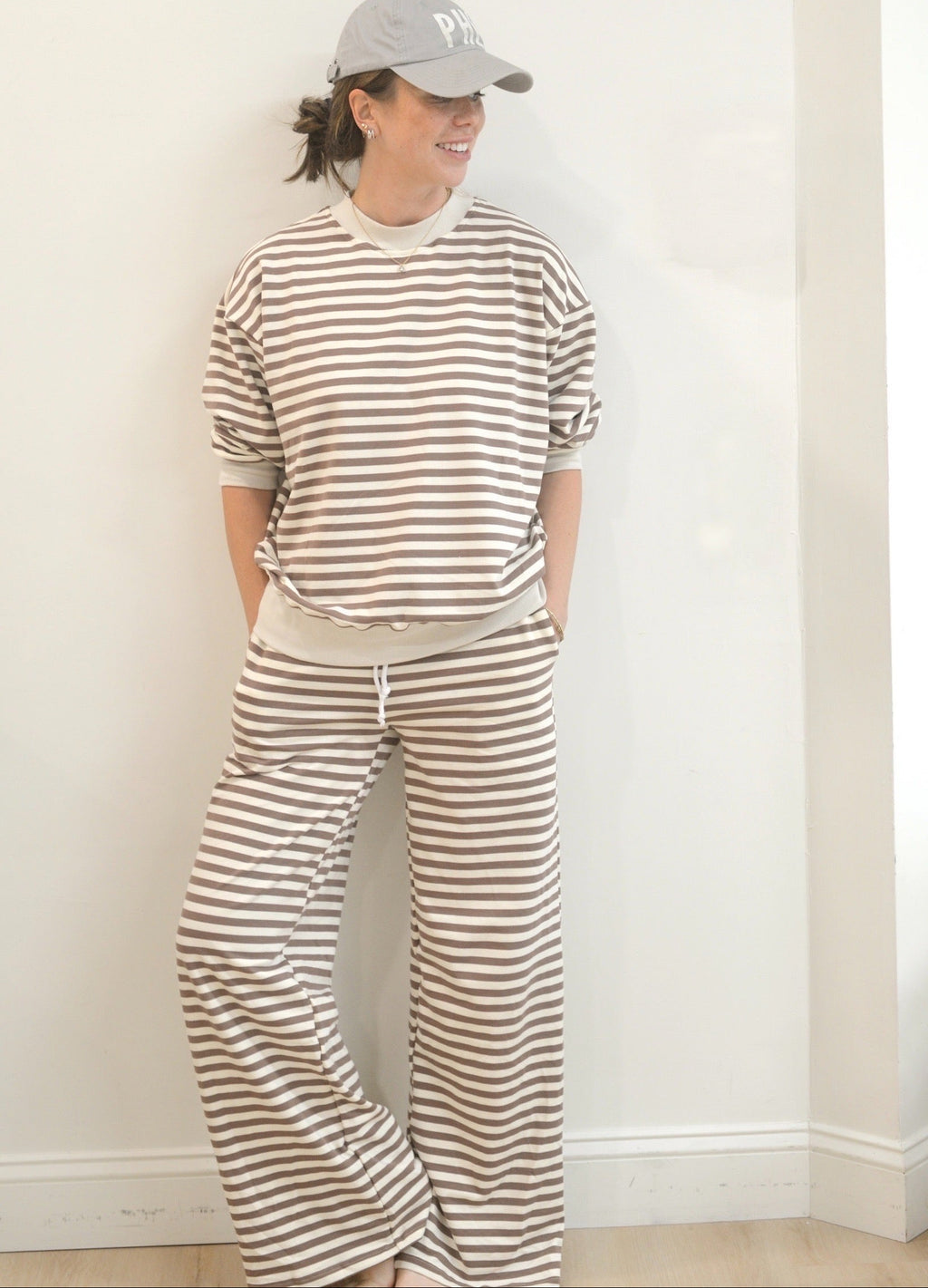 a person in striped pajamas