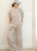 a person in striped pajamas