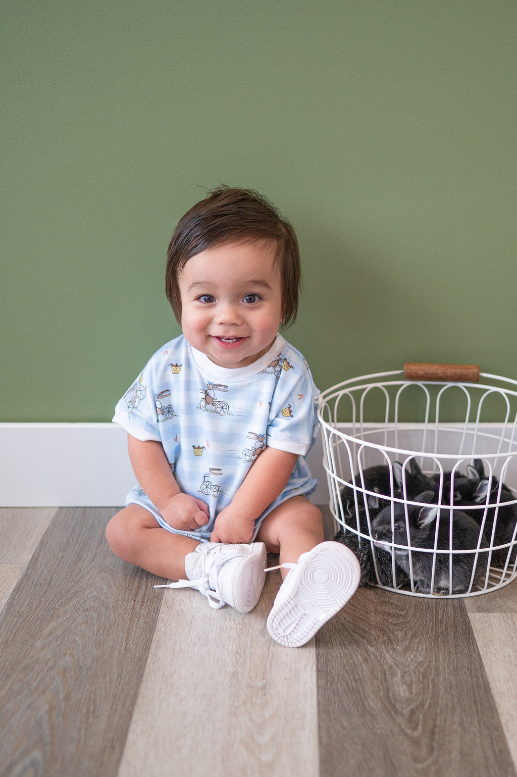 Biking Bunnies Bubble Romper