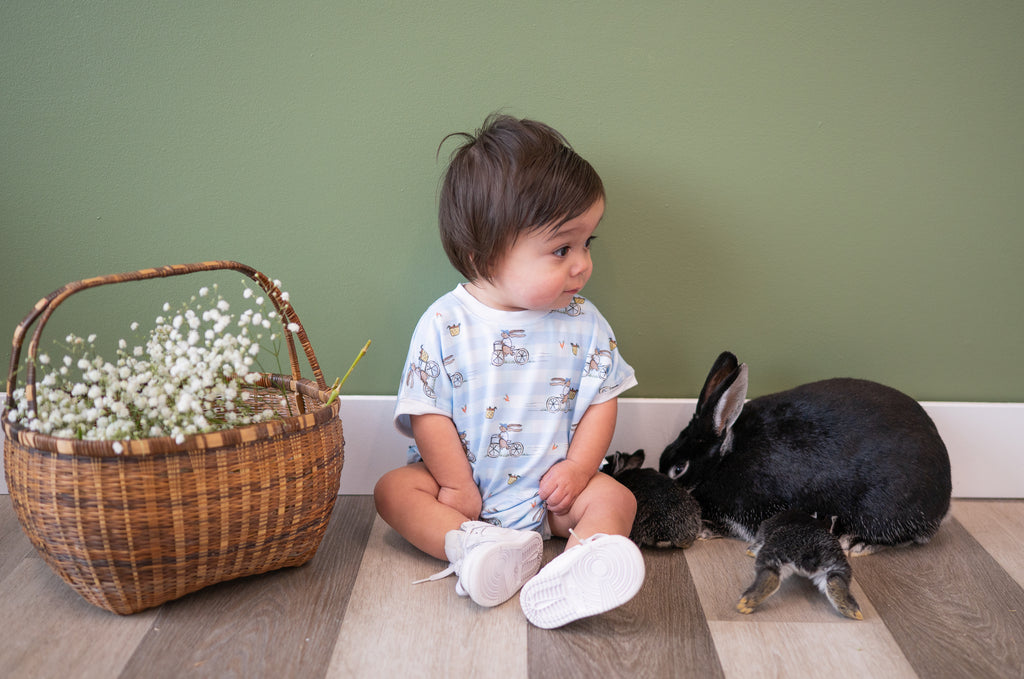 Biking Bunnies Bubble Romper