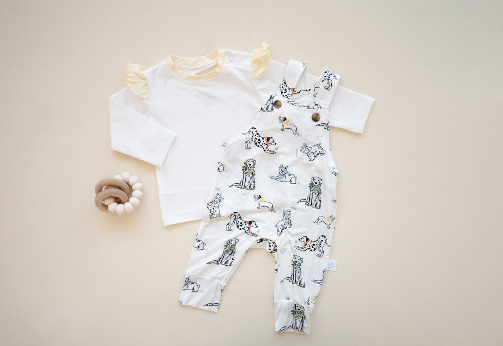 'Must Love Dogs' Overall Flutter Set